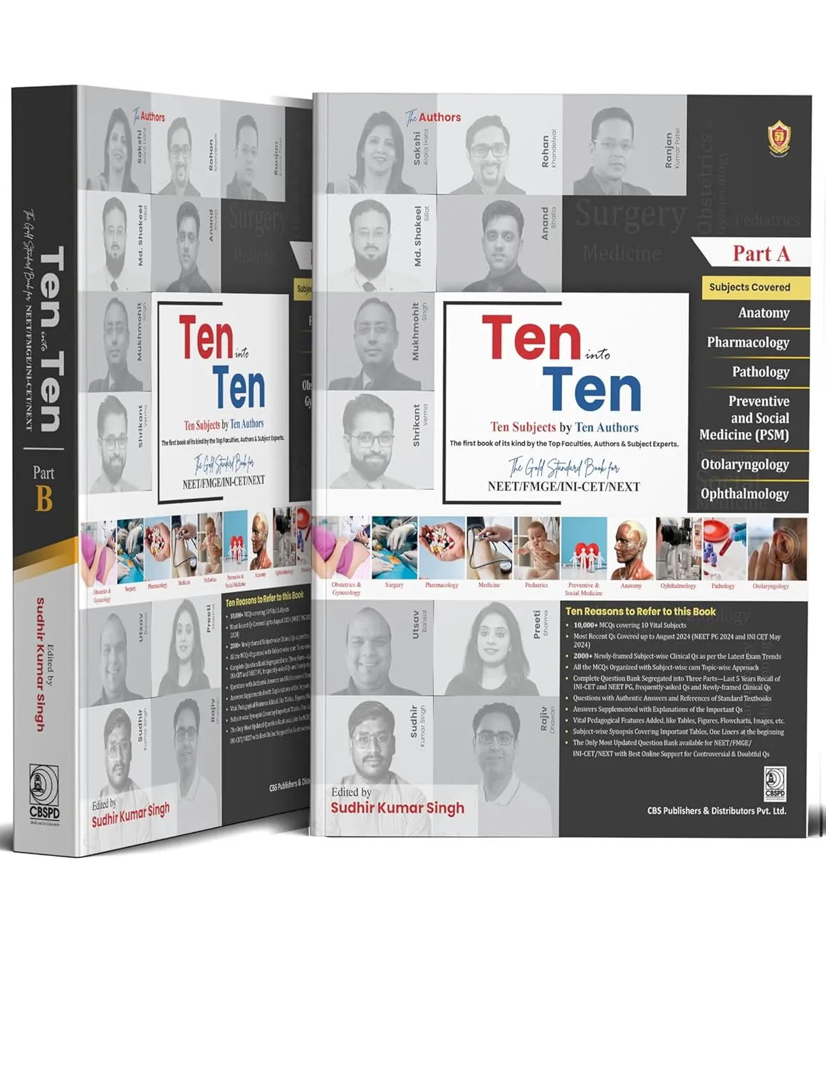 Ten Into Ten The Gold Standard Book For Neet/Fmge/Nin-Cet/Next 2 Vol Set | PaperbackTen Subjects By Ten Authors