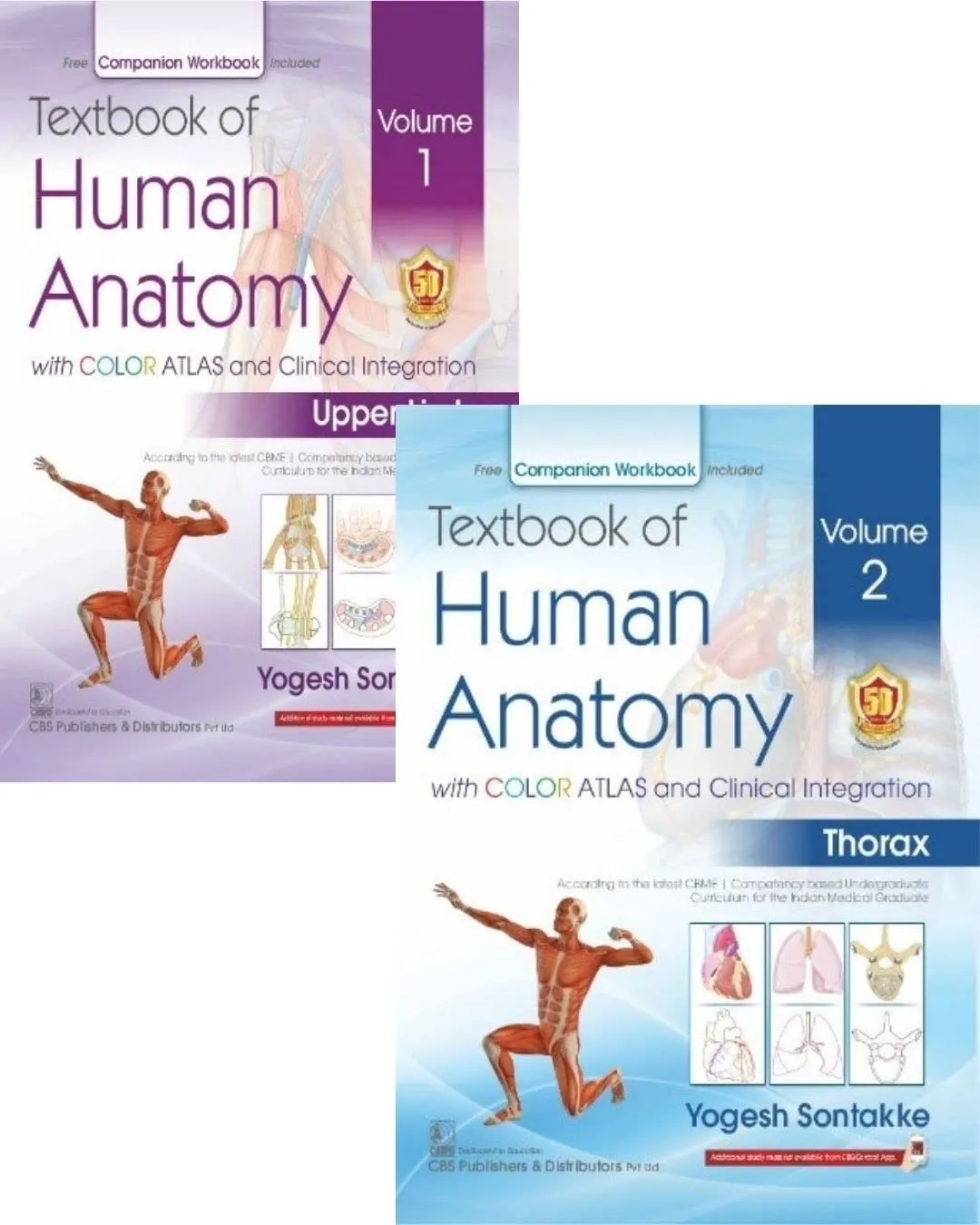 Textbook of Human Anatomy With Color Atlas and Clinical Integration | Volume 1 - Upper Limb and Volume 2 - Thorax (With Free Companion Workbook) | Paperback