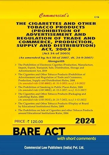 Cigarettes and Other Tobacco.....Act, 2003 alongwith Rules, 2004