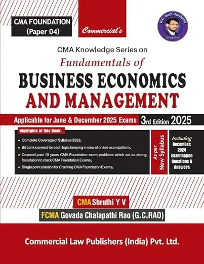 Business Economics and Management (CMA Foundation Paper 04) 3rd Edition