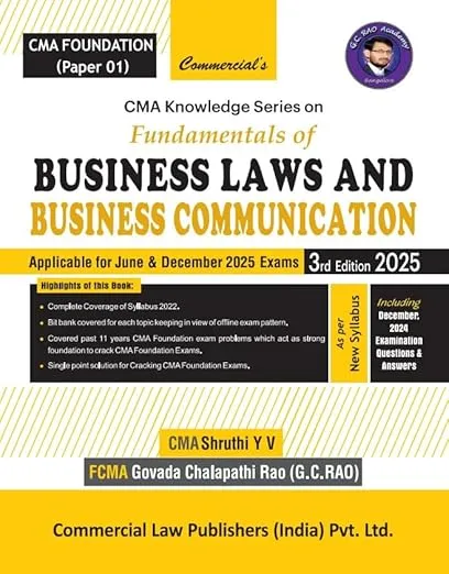 Business Law and Business Communication(CMA Foundation Paper 01) 3rd Edition