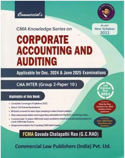 Corporate Accounting and Auditing (CMA Inter G -2 Paper- 10) 3rd Edition