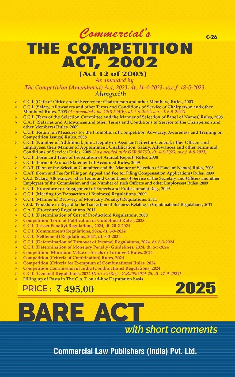 Competition Act, 2002 alongwith Allied Rules