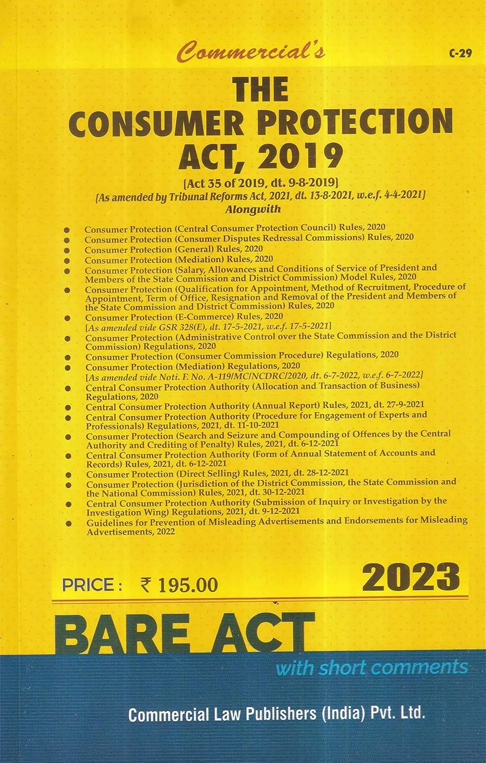 Consumer Protection Act, 2019 alongwith Rules and Regulations