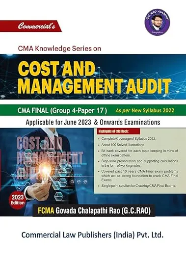 Cost and Management Audit (CMA Final G-4 Paper 17) 2023 Edition