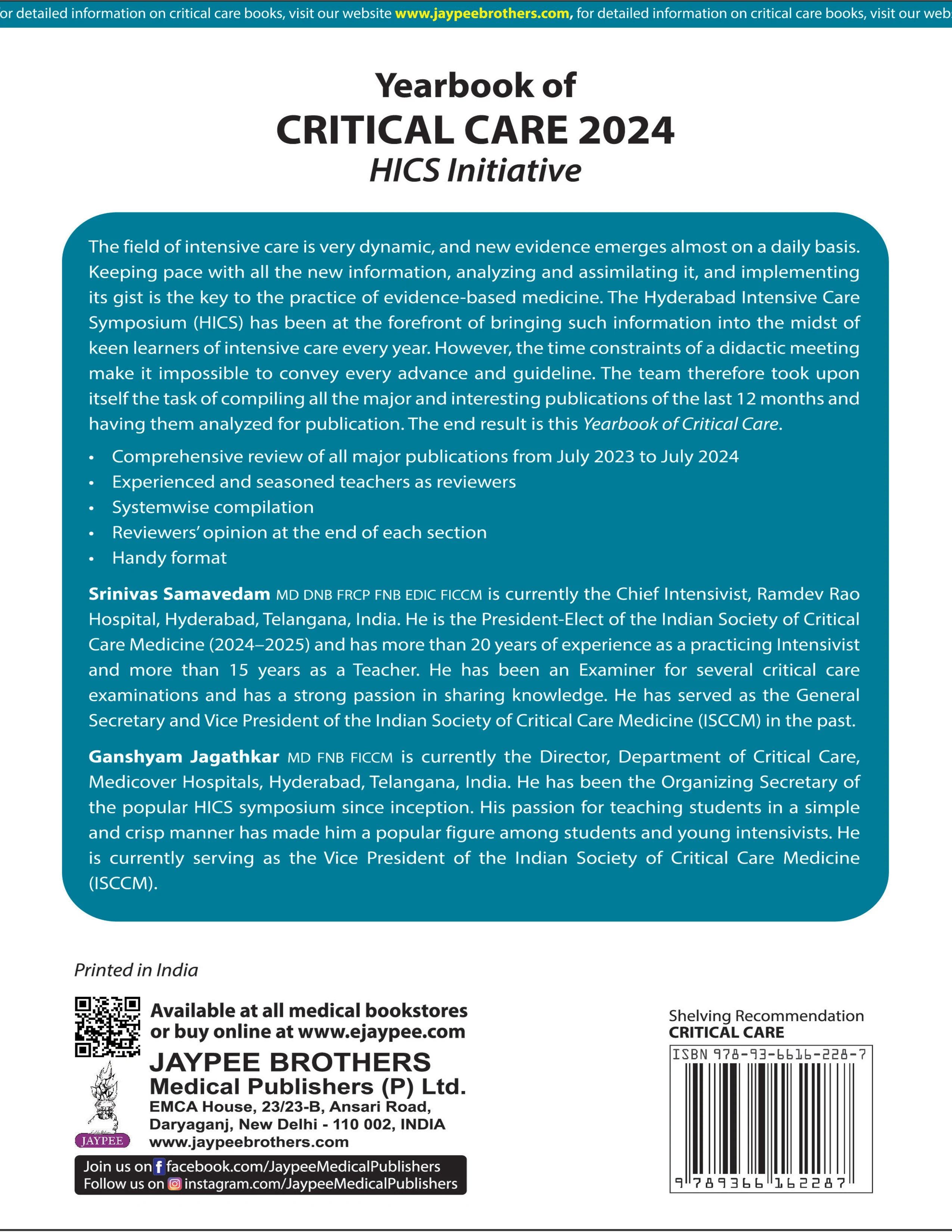 Yearbook of Critical Care 2024 HICS Initiative
