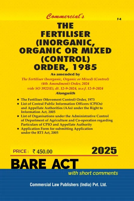Fertiliser (Inorganic, Organic or Mixed) (Control) Order, 1985