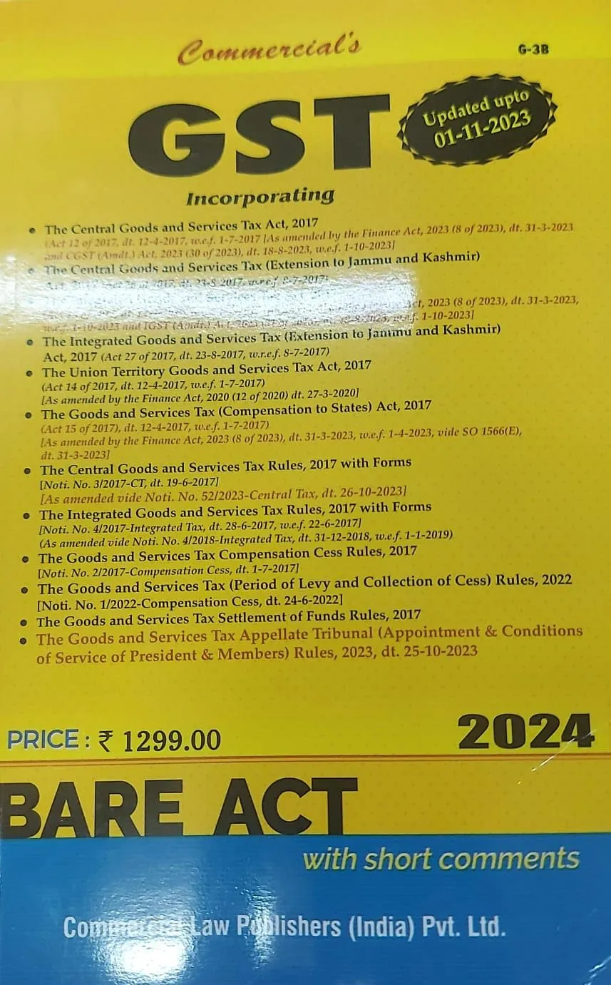 GST Acts and Rules, 2017 with Forms (as amended by the finance Act, 2025)