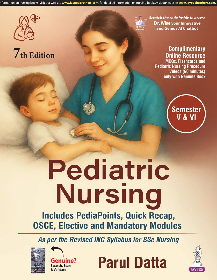 Image of - Pediatric Nursing – 7th Edition | BSc Nursing, GNM | Clinical Cases, OSCE, MCQs, Dr Wise AI