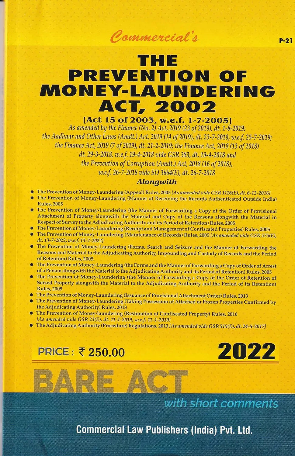 Prevention of Money Laundering Act, 2002 alongwith Allied Rules