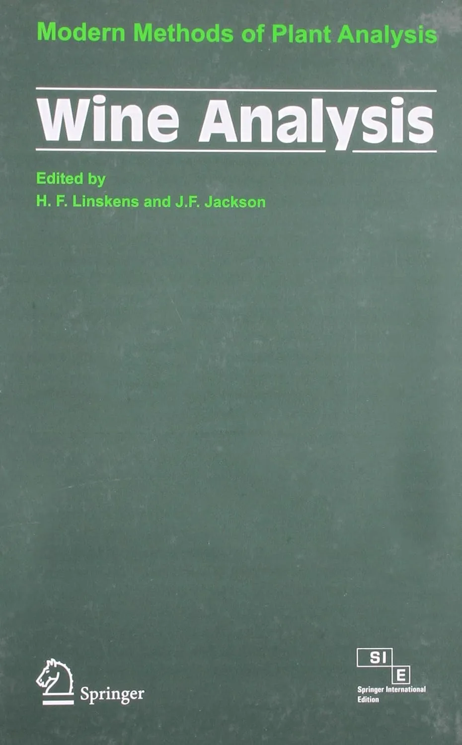 Wine Analysis Modern Methods of Plant Analysis | Hardcover
