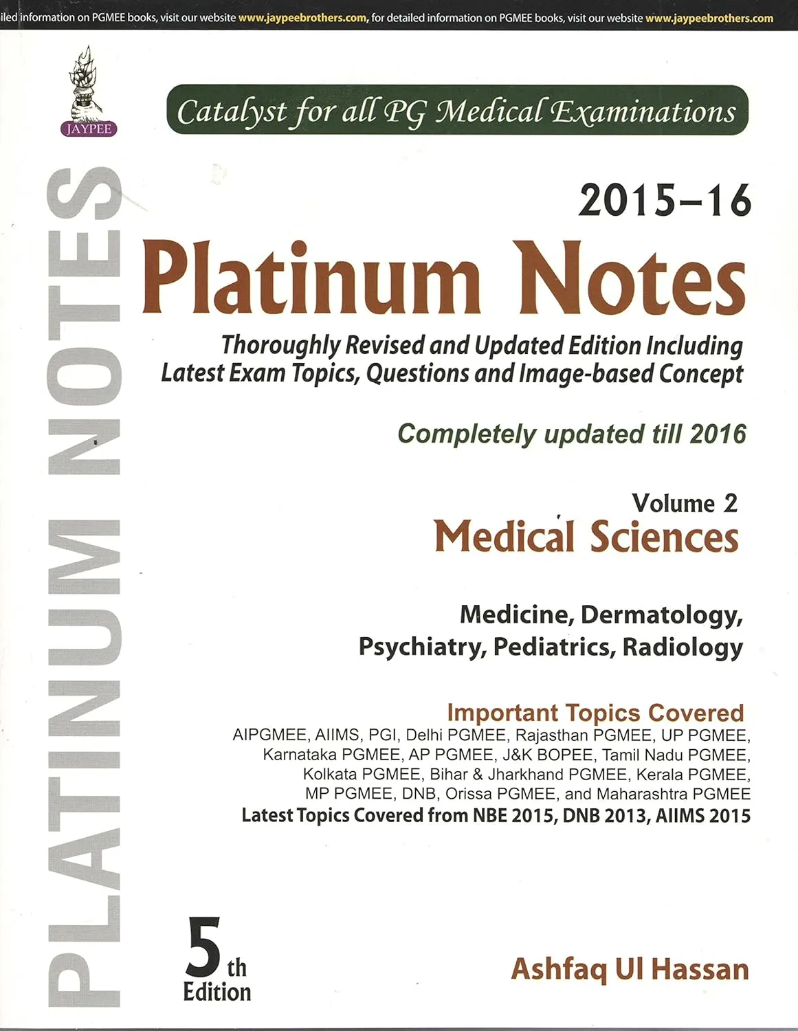 Platinum Notes: Medical Sciences (2015–16) (Volume 2) - 5th Edition