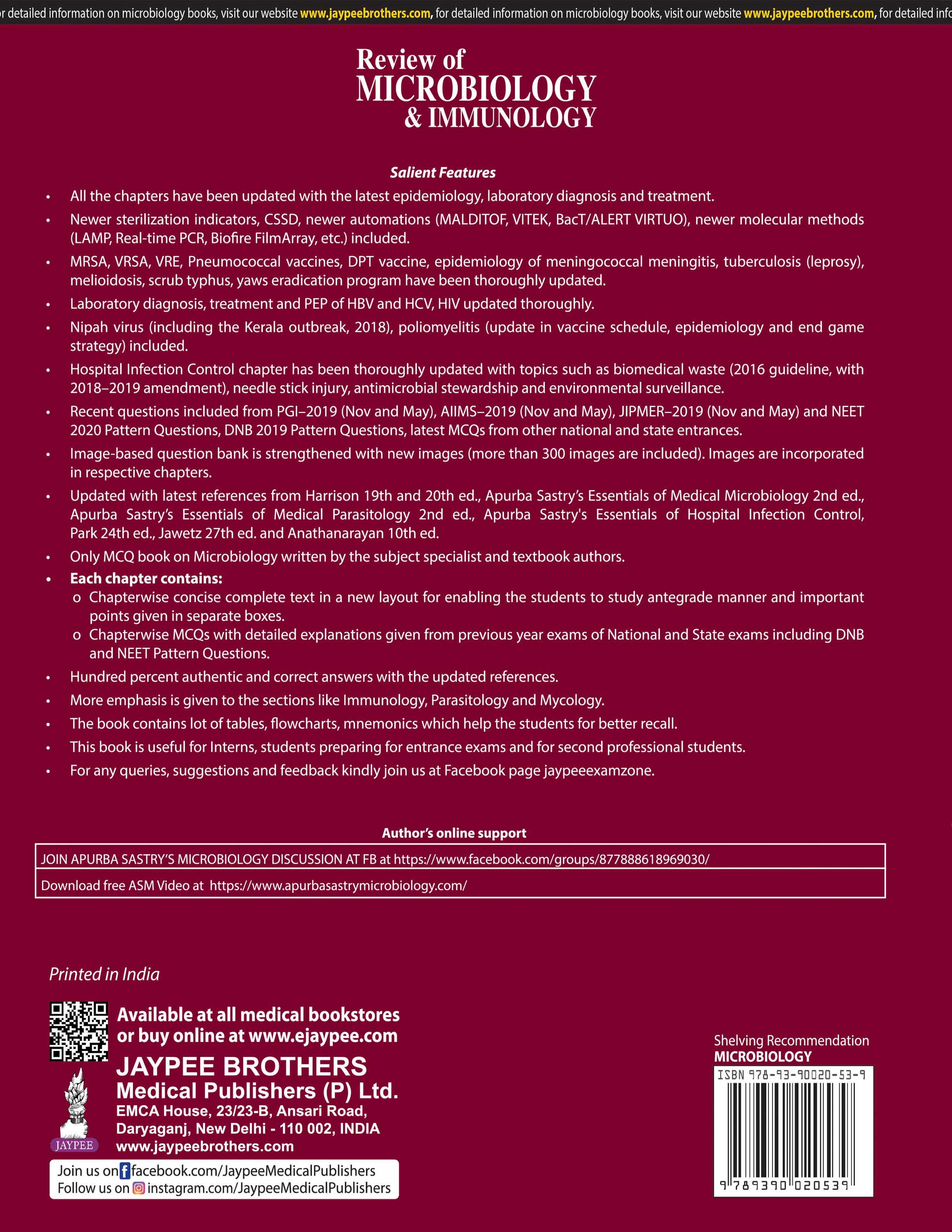 Back Image of - Review of Microbiology & Immunology – 9th Ed | MBBS, NEET PG, DNB | Updated MCQs & Image Bank