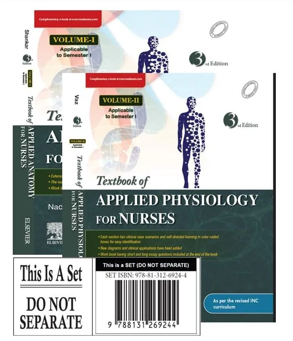 Textbook of Applied Anatomy and Physiology for Nurses (2 Vol) -3E